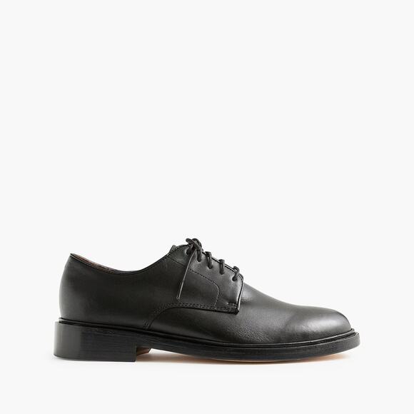 NWOT J Crew Factory Leather  Lace-Up Derby Shoes Black Size 10.5